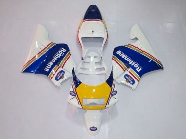 1994-1996 Honda NSR250R MC28 P4 Motorcycle Fairings - White Blue Yellow Gold Rothmans UK