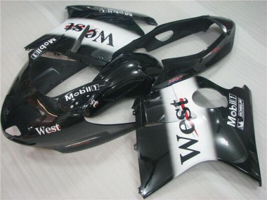 1996-2007 Honda CBR1100XX Blackbird Motorcycle Fairings - Glossy Black White West UK
