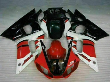 1998-2002 Yamaha YZF R6 Motorcycle Fairing - White Red Glossy Black UK