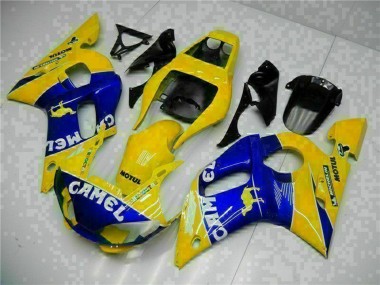 1998-2002 Yamaha YZF R6 Motorcycle Fairings - Yellow Blue White Camel Motul UK