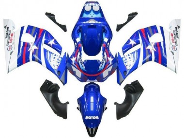 1998-2002 Yamaha YZF R6 Motorcycle Fairings - White Blue Red Fiat Motul UK
