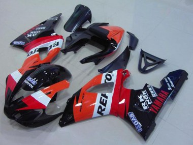2000-2001 Yamaha YZF R1 Motorcycle Fairing - Orange White Red Black Repsol UK