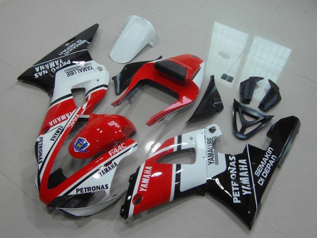 2000-2001 Yamaha YZF R1 Motorcycle Fairings - Red White Glossy Black Petronas Yamalube UK