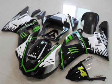 2000-2001 Yamaha YZF R1 Motorcycle Fairings - Glossy Black White Green Monster UK