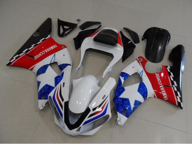 2000-2001 Yamaha YZF R1 Motorcycle Fairings - White Red Blue Black Corse UK