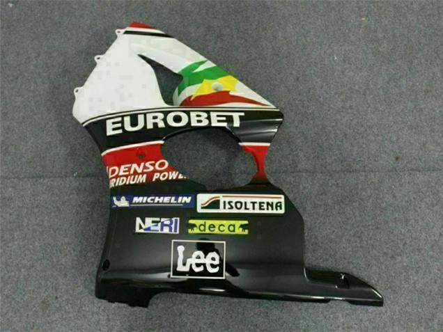 2000-2002 Kawasaki ZX6R Motorcycle Fairings - White Red Yellow Green Glossy Black Star EuroBet UK