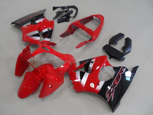 2000-2002 Kawasaki ZX6R Motorcycle Fairings - Red Silver Glossy Black OEM Style UK