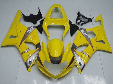 2000-2002 Suzuki GSXR 1000 Motorcycle Fairings - Yellow Silver Grey UK