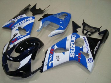 2000-2002 Suzuki GSXR 1000 Motorcycle Fairings - White Blue Glossy Black UK