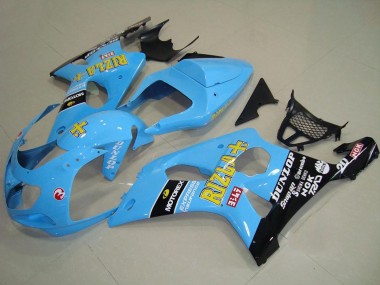 2000-2002 Suzuki GSXR 1000 Motorcycle Fairings - Light Blue Yellow Black Rizla UK