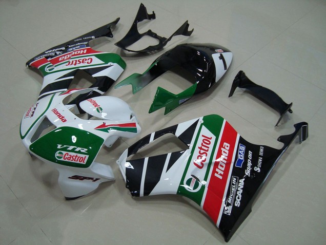 2000-2006 Honda VTR1000 Bike Fairing - White Red Green Glossy Black Castrol UK