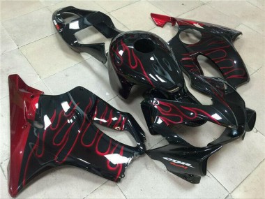 2001-2003 Honda CBR600 F4i Motorcycle Fairing - Glossy Black Red Flame UK