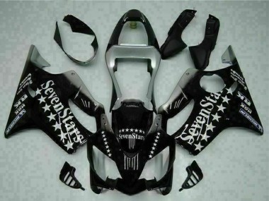 2001-2003 Honda CBR600 F4i Motorcycle Fairings - Glossy Black Silver SevenStars UK