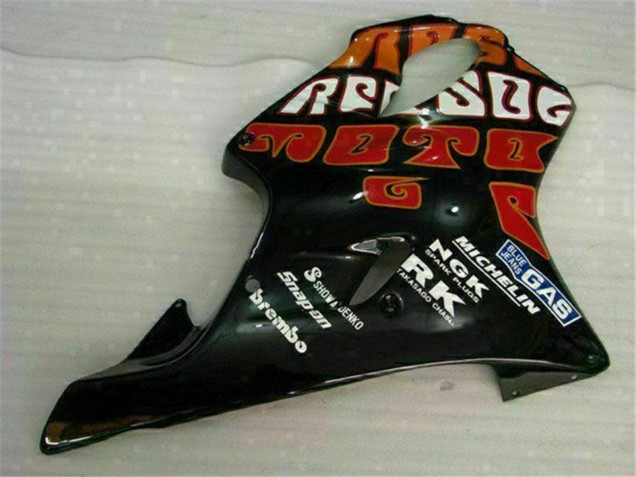 2001-2003 Honda CBR600 F4i Motorcycle Fairings - Yellow Orange Glossy Black Rossi 46 UK