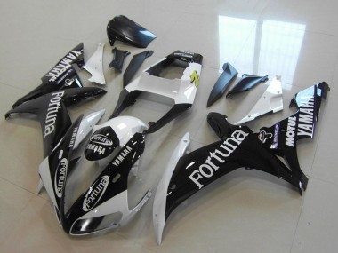 2002-2003 Yamaha YZF R1 Motorcycle Fairings - White Glossy Black Fortuna Motul UK