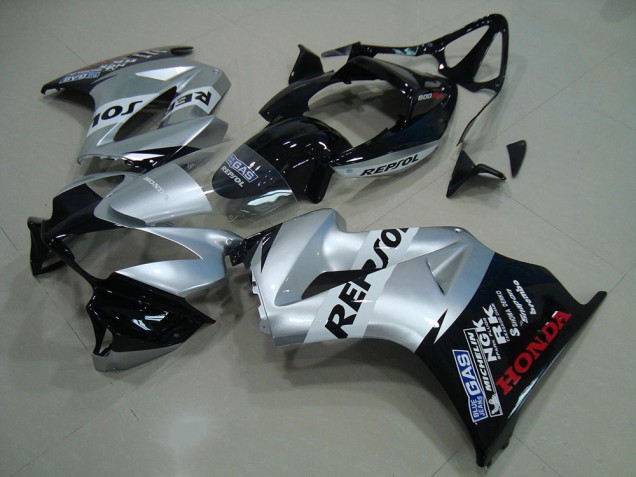 2002-2013 Honda VFR 800 Motorcycle Fairing - Silver Glossy Black Repsol UK