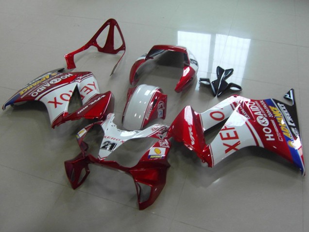 2002-2013 Honda VFR 800 Motorcycle Fairings - White Red Blue Xerox 21 UK