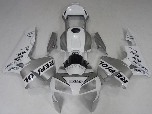 2003-2004 Honda CBR600RR Motorcycle Fairing - White Silver Black Repsol UK