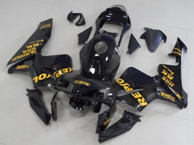 2003-2004 Honda CBR600RR Motorcycle Fairings - Glossy Black Gold Repsol UK
