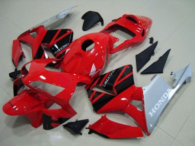 2003-2004 Honda CBR600RR Motorcycle Fairings - Red Silver Glossy Black UK