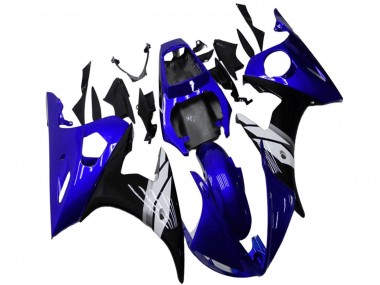 2003-2004 Yamaha YZF R6 Motorcycle Fairings - Blue White Glossy Black UK