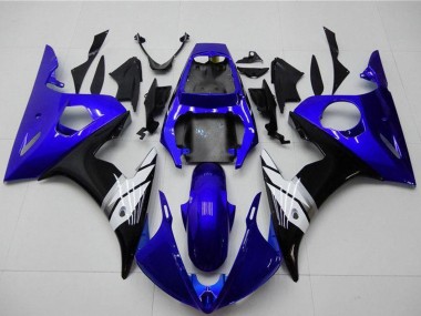 2003-2004 Yamaha YZF R6 Motorcycle Fairings - Blue White Glossy Black UK