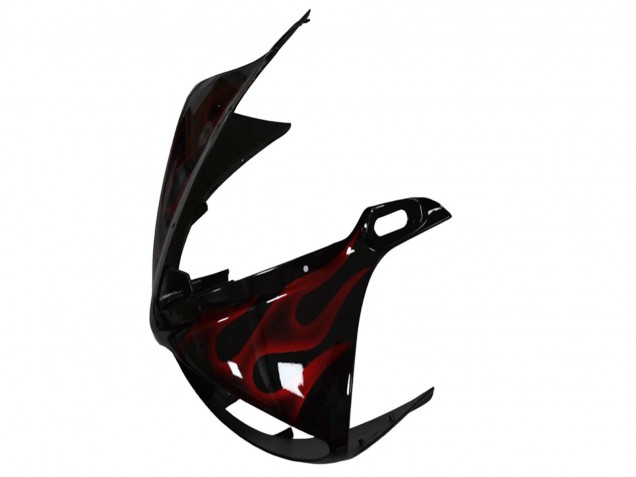 2003-2004 Yamaha YZF R6 Motorcycle Fairing - Glossy Black Red Flame UK