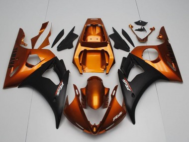 2003-2004 Yamaha YZF R6 Motorcycle Fairings - Orange Matte Black UK