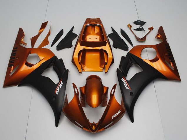 2003-2004 Yamaha YZF R6 Motorcycle Fairings - Orange Matte Black UK