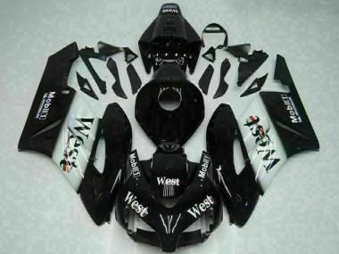 2004-2005 Honda CBR1000RR Motorcycle Fairings - Glossy Black White West Mobil Michelin UK