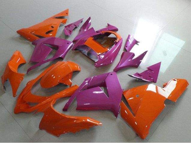 2004-2005 Kawasaki ZX10R Motorcycle Fairings - Orange and Pink UK