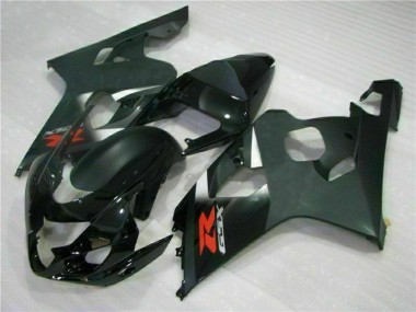2004-2005 Suzuki GSXR 600/750 Motorcycle Fairings - Glossy Black Matte Black Red Decal UK