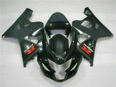 2004-2005 Suzuki GSXR 600/750 Motorcycle Fairings - Glossy Black Matte Black Red Decal UK