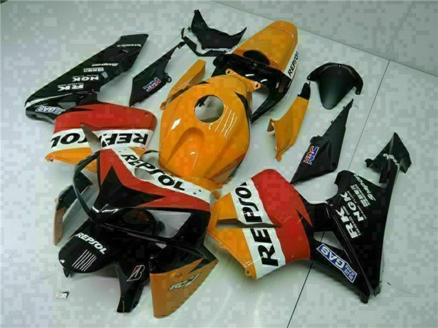 2005-2006 Honda CBR600RR Motorcycle Fairings - Orange White Red Black Repsol UK
