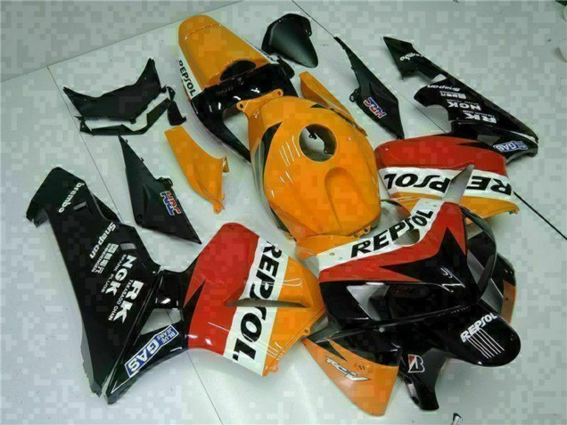 2005-2006 Honda CBR600RR Motorcycle Fairings - Orange White Red Black Repsol UK