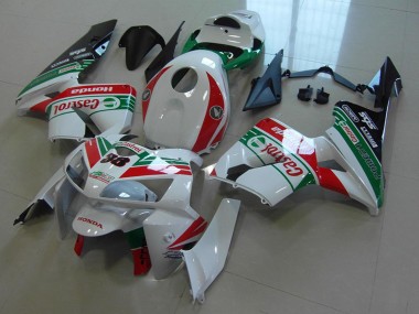 2005-2006 Honda CBR600RR Motorcycle Fairings - White Red Green Castrol 38 UK