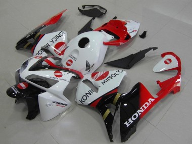 2005-2006 Honda CBR600RR Motorcycle Fairings - White Red Glossy Black Konica Minolta UK