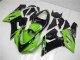 2005-2006 Kawasaki ZX6R Motorcycle Fairings - Green Glossy Black Elf UK