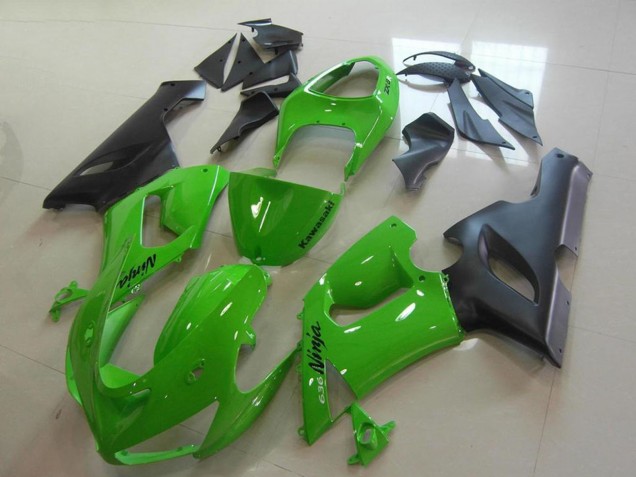 2005-2006 Kawasaki ZX6R Motorcycle Fairings - Green Matte Black UK