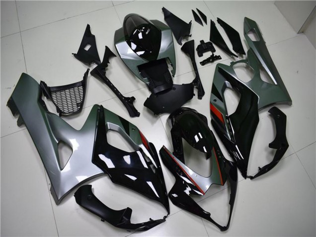 2005-2006 Suzuki GSXR 1000 Motorcycle Fairing - Glossy Black Silver UK