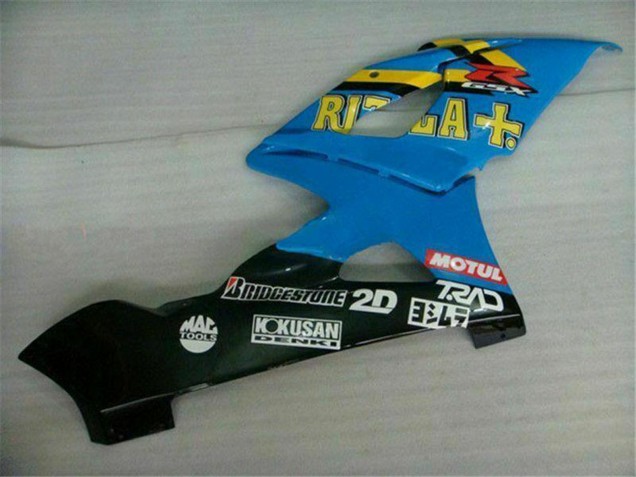 2005-2006 Suzuki GSXR 1000 Motorcycle Fairings - Blue Gold Black Rizla UK