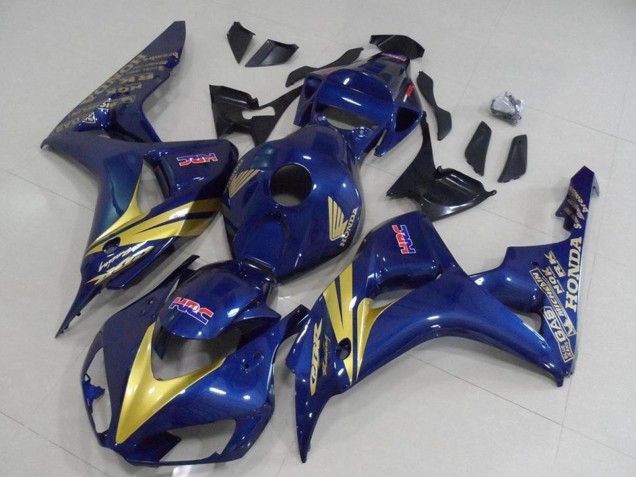 2006-2007 Honda CBR1000RR Motorcycle Fairings - Dark Blue Gold Stripe UK