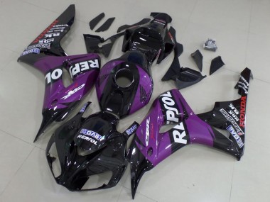 2006-2007 Honda CBR1000RR Motorcycle Fairings - Glossy Black Purple Repsol UK