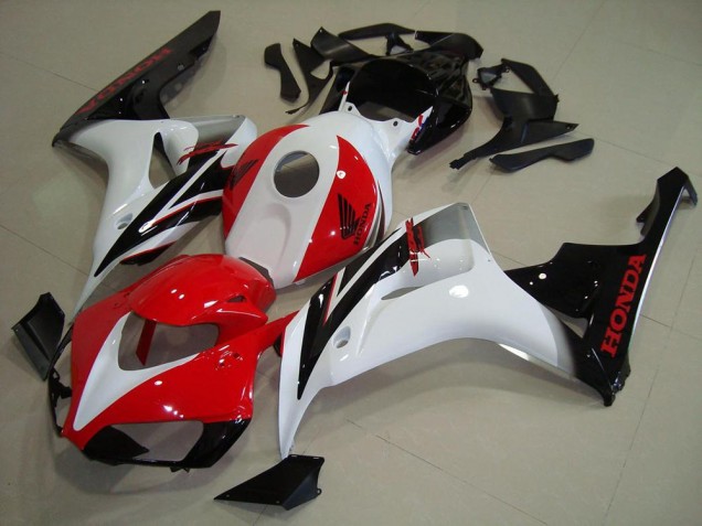 2006-2007 Honda CBR1000RR Motorcycle Fairings Kit - White Red Glossy Black UK