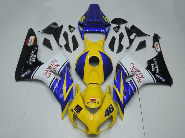 2006-2007 Honda CBR1000RR Motorcycle Fairings - Blue Yellow White Glossy Black Red Nastro Azzurro UK