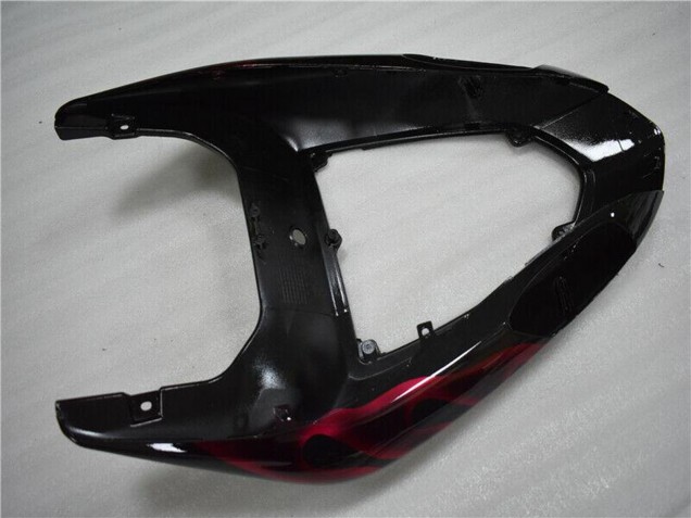 2006-2007 Kawasaki ZX10R Motorcycle Fairing - Glossy Black Red Flame UK