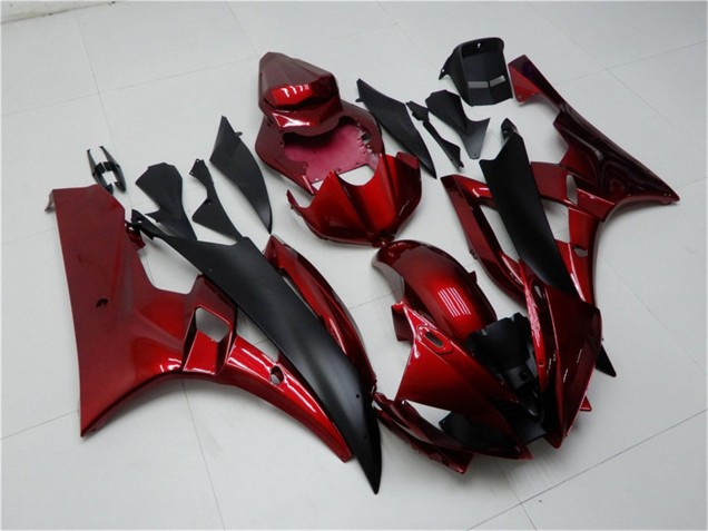 2006-2007 Yamaha YZF R6 Motorcycle Fairing Kits - Red Matte Black UK