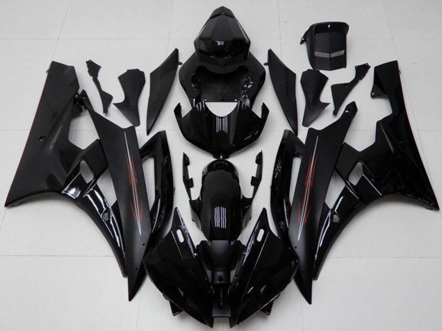 2006-2007 Yamaha YZF R6 Motorcycle Fairing Kits - Glossy Black Matte Black UK