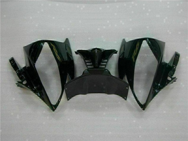 2006-2007 Yamaha YZF R6 Motorcycle Fairings - Glossy Black Matte Black Gold Decals UK