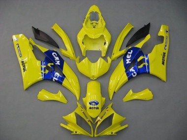 2006-2007 Yamaha YZF R6 Motorcycle Fairings - Yellow Blue Motul Michelin Camel UK